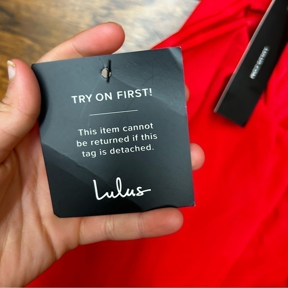 Lulus Good Deeds red Lace-Up Dress NWT - Picture 3 of 9